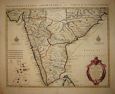 De l'Isle Guillaume (1675-1726) Carte des cotes de Malabar et de Coromandel... 1742 Amsterdam 